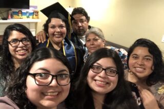Winner Guadalupe Barragan poses with her family